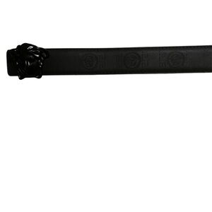 Versace Black Leather Belt with Medusa Head